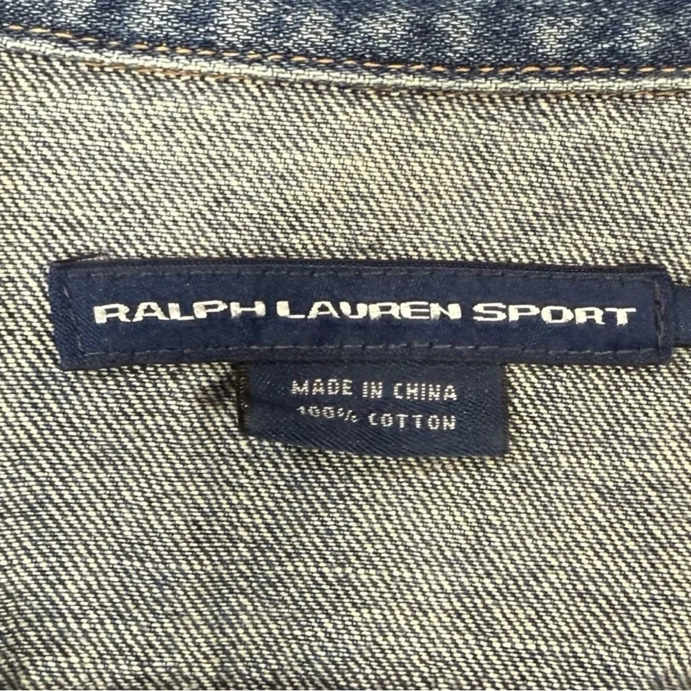 Ralph Lauren Jacket Women’s S Blue Denim Zip Front Trucker Cropped Y2K Preppy - Picture 3 of 7